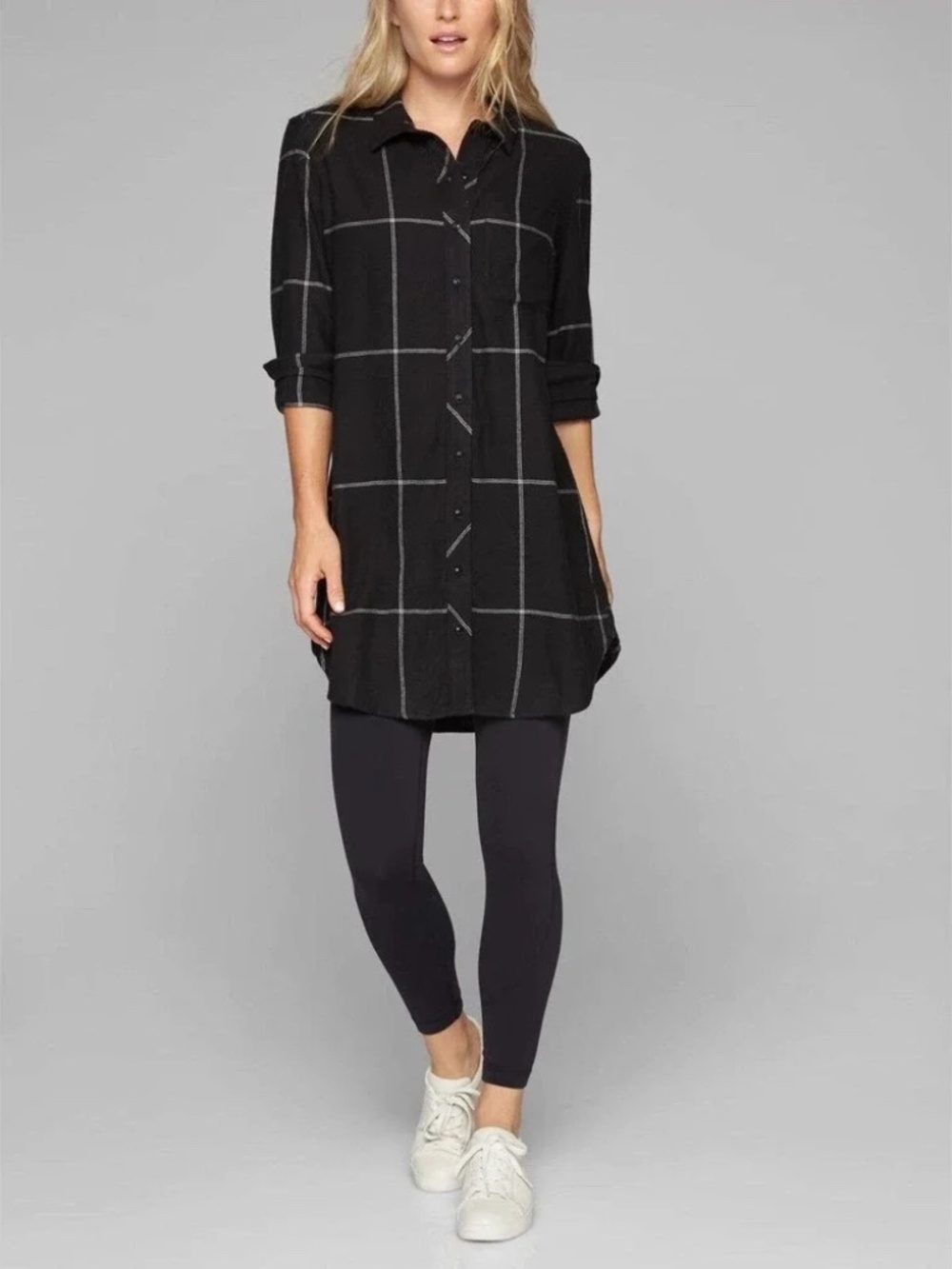 Athleta Trail to Town Long Sleeve Button Down Shirt Dress (S)